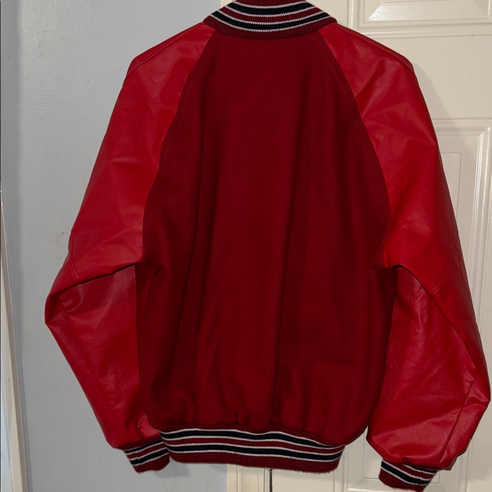 Red Varsity Jacket With La Patch - image 4